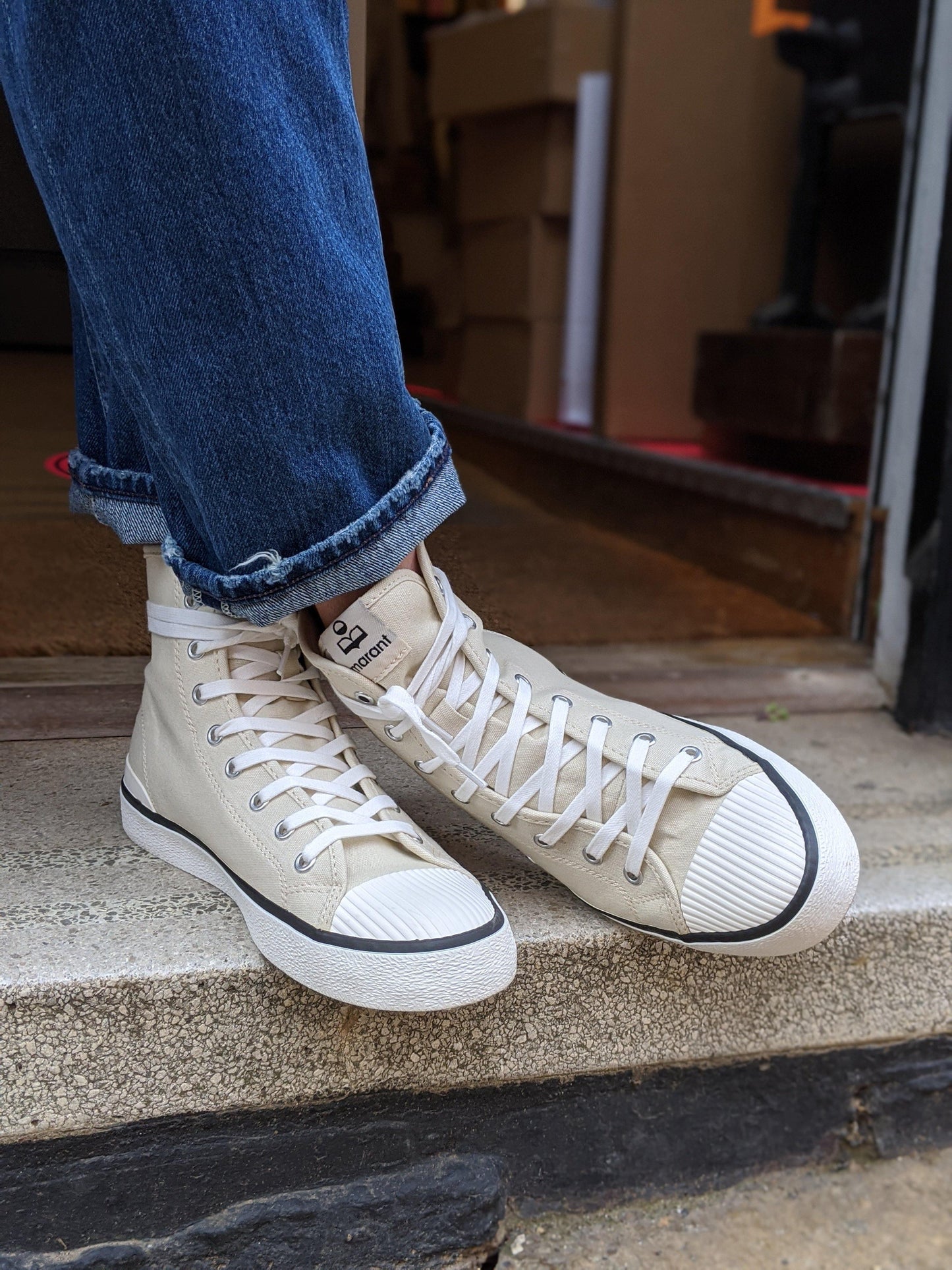 isabel marant etoile benkeen ecru sneakers