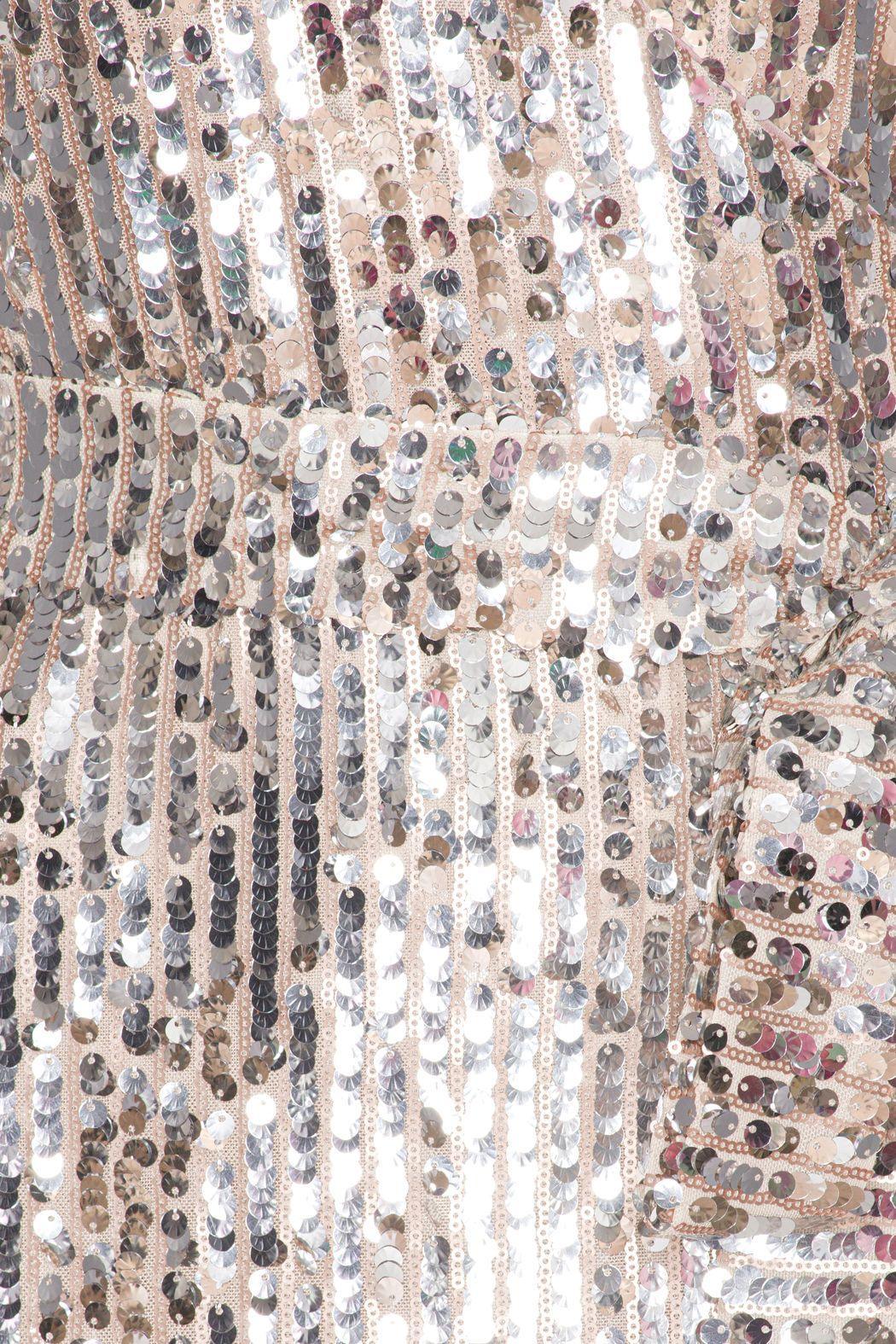 Rotate Remain - Bridget Silver Sequin Wrap Dress - 32 The Guild