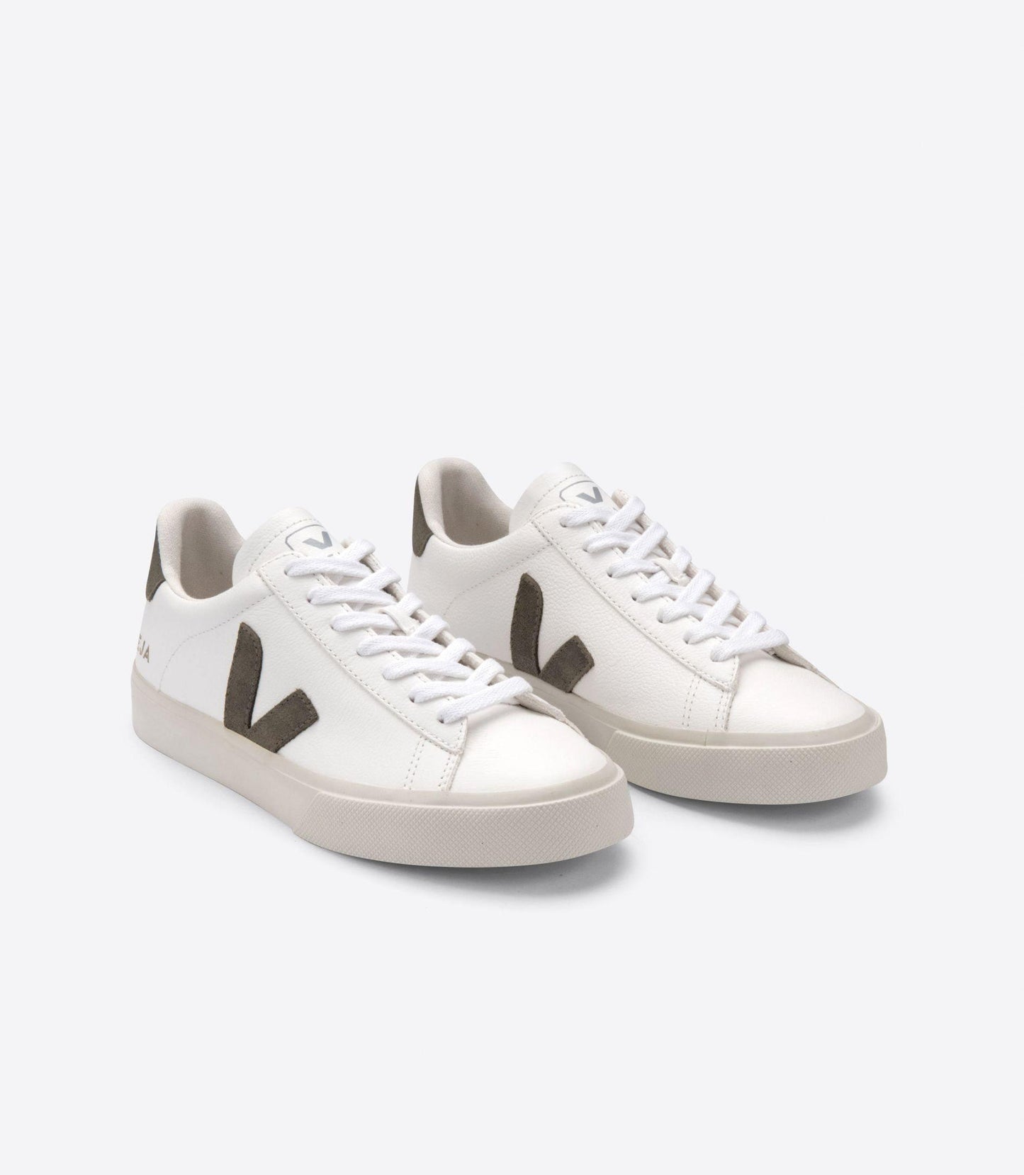 veja campo white khaki leather sneakers