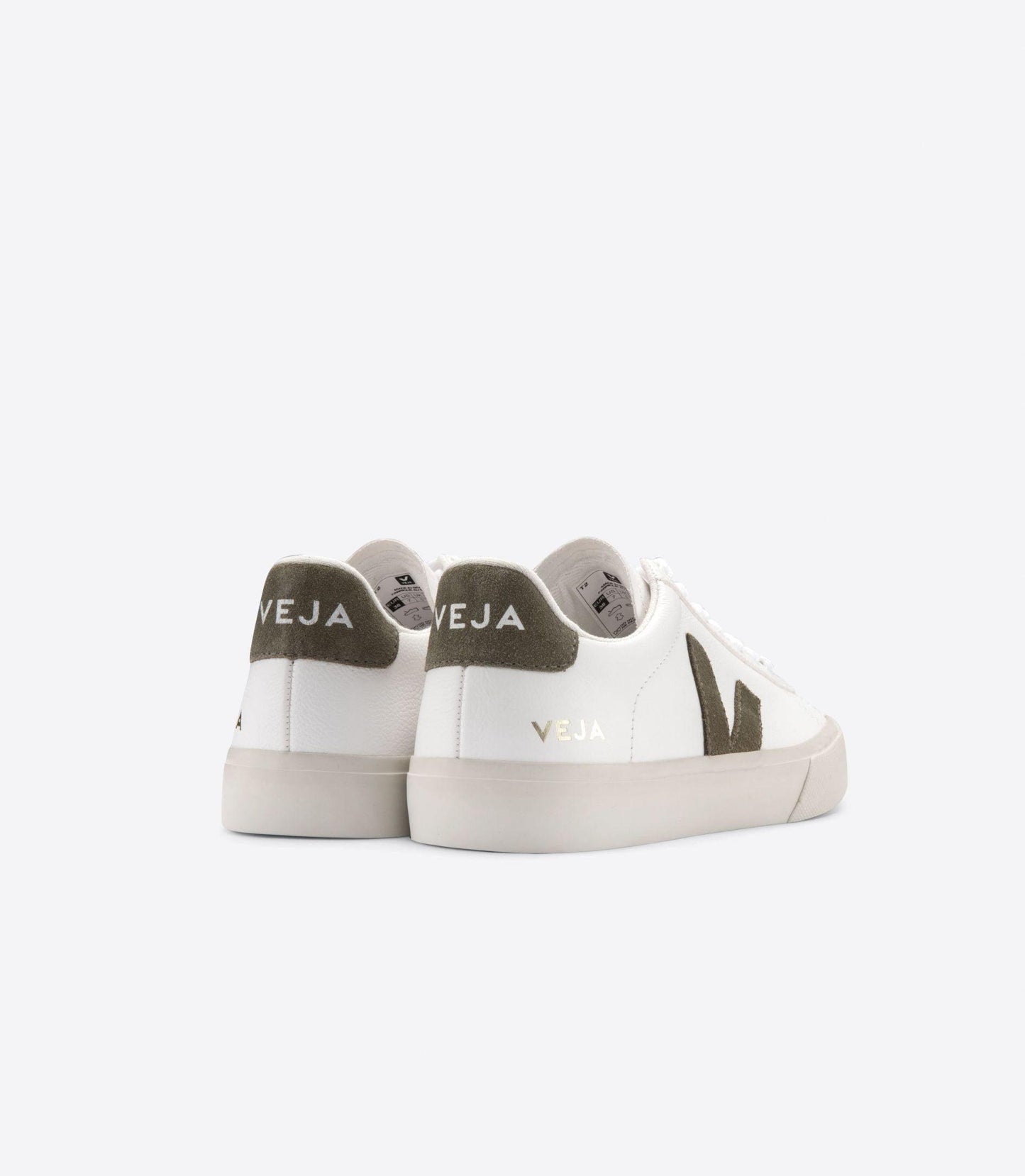 veja campo white khaki leather sneakers