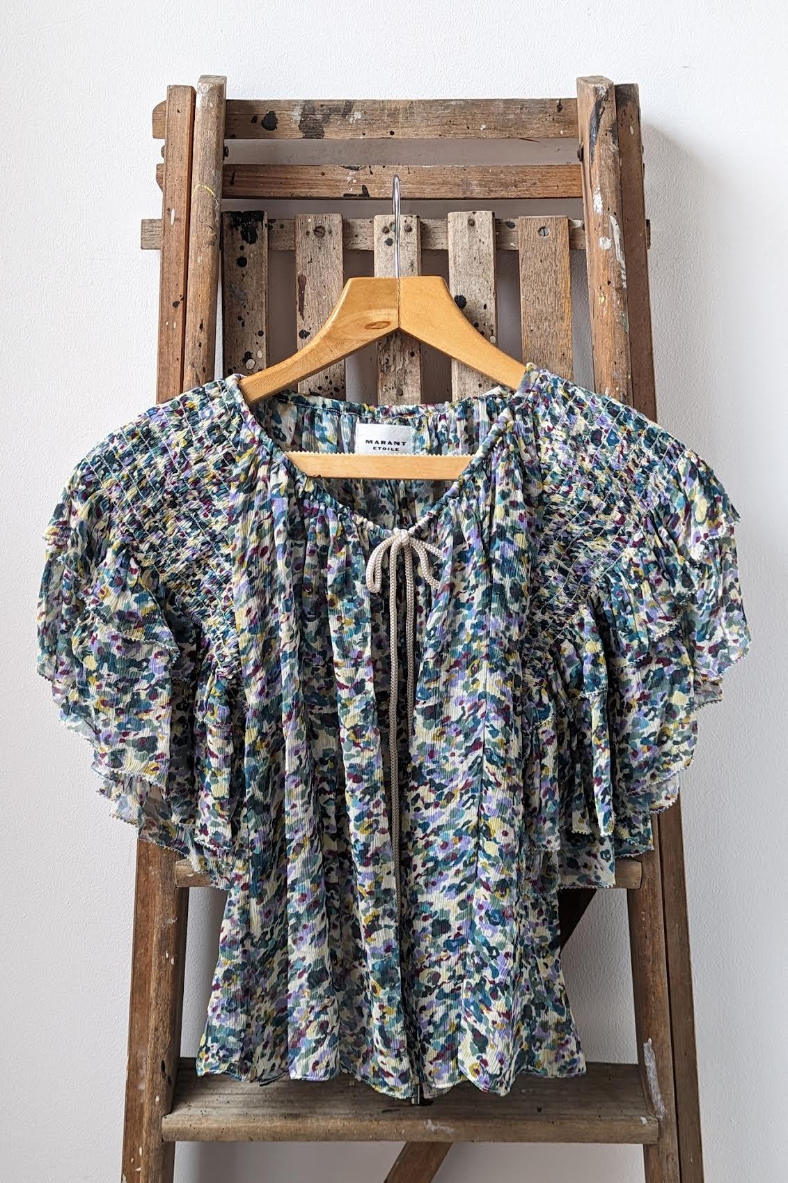 Isabel Marant Etoile - Fapani Green Ruffle Blouse - 32 The Guild