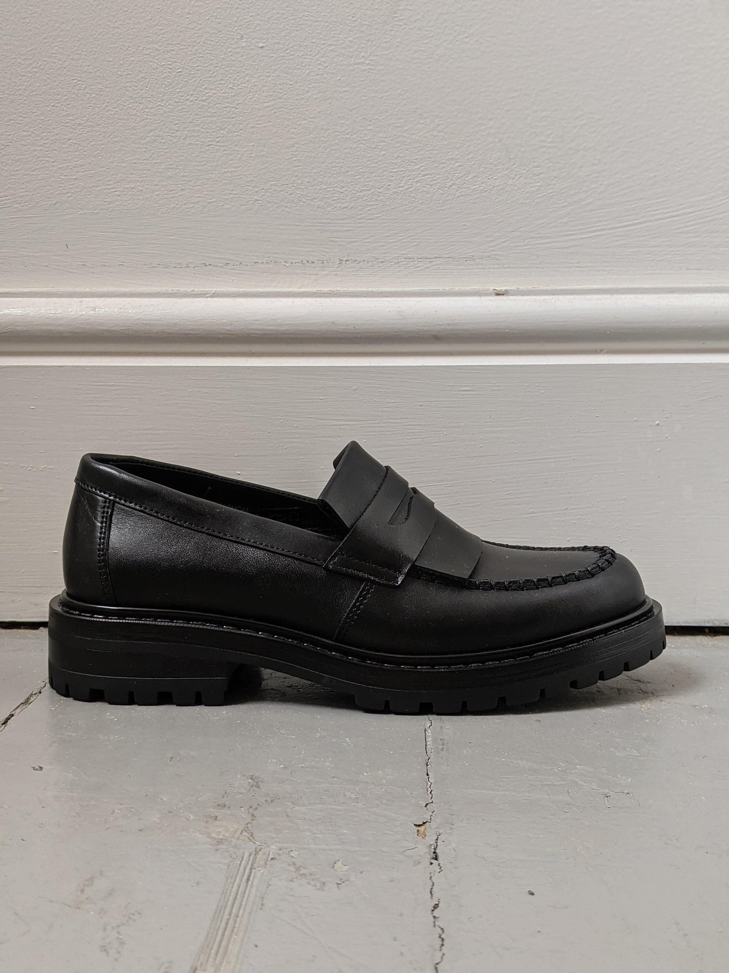 Samsoe Samsoe - Fira Black Leather Penny Loafers - 32 The Guild