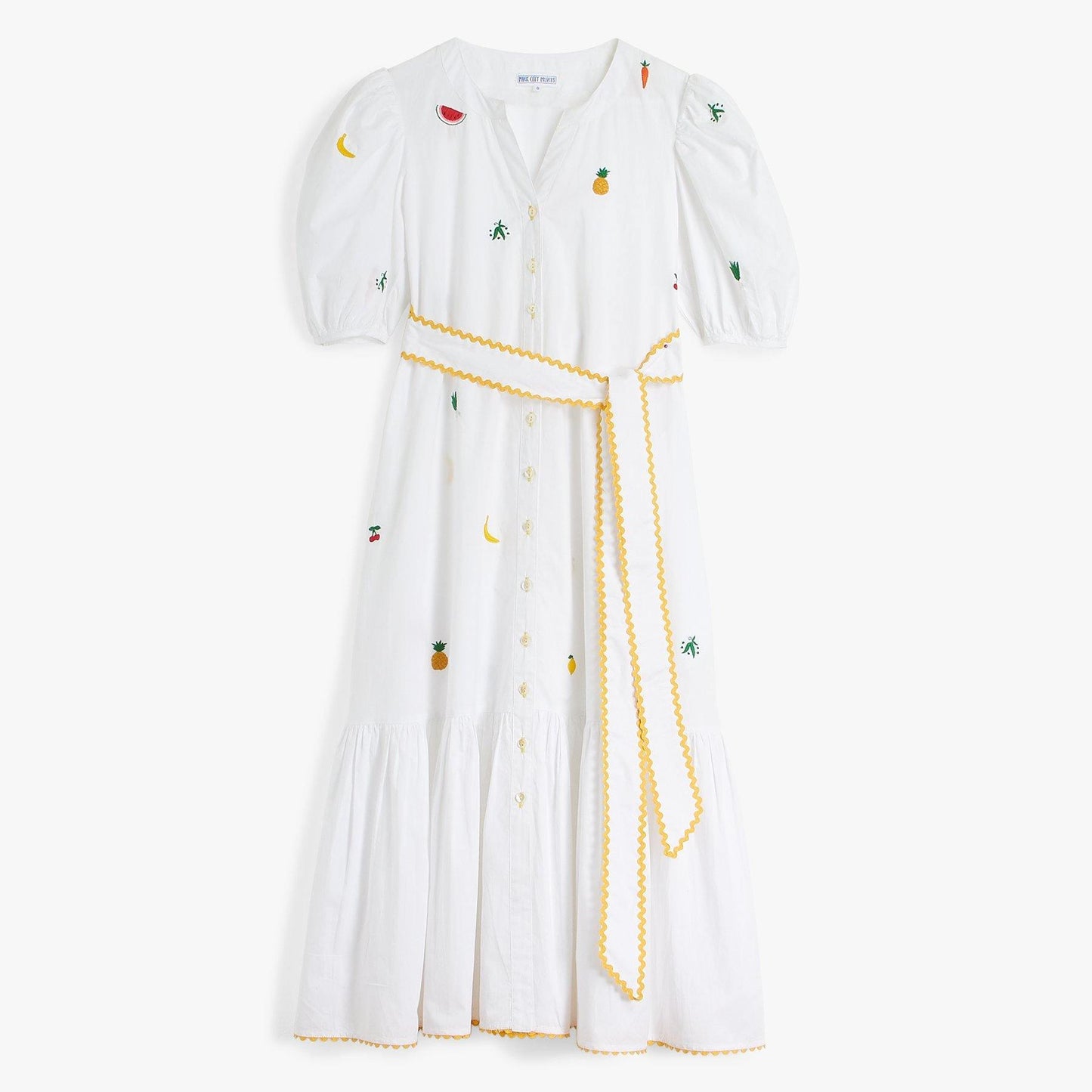 pink city prints five a day white dress