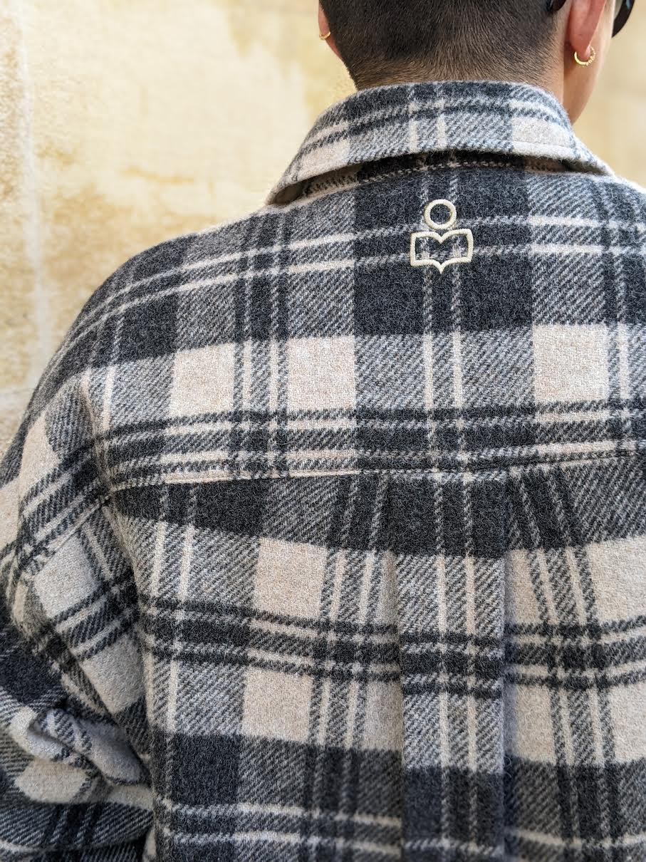 Isabel Marant Etoile - Fontia Black & Ecru Check Coat - 32 The Guild