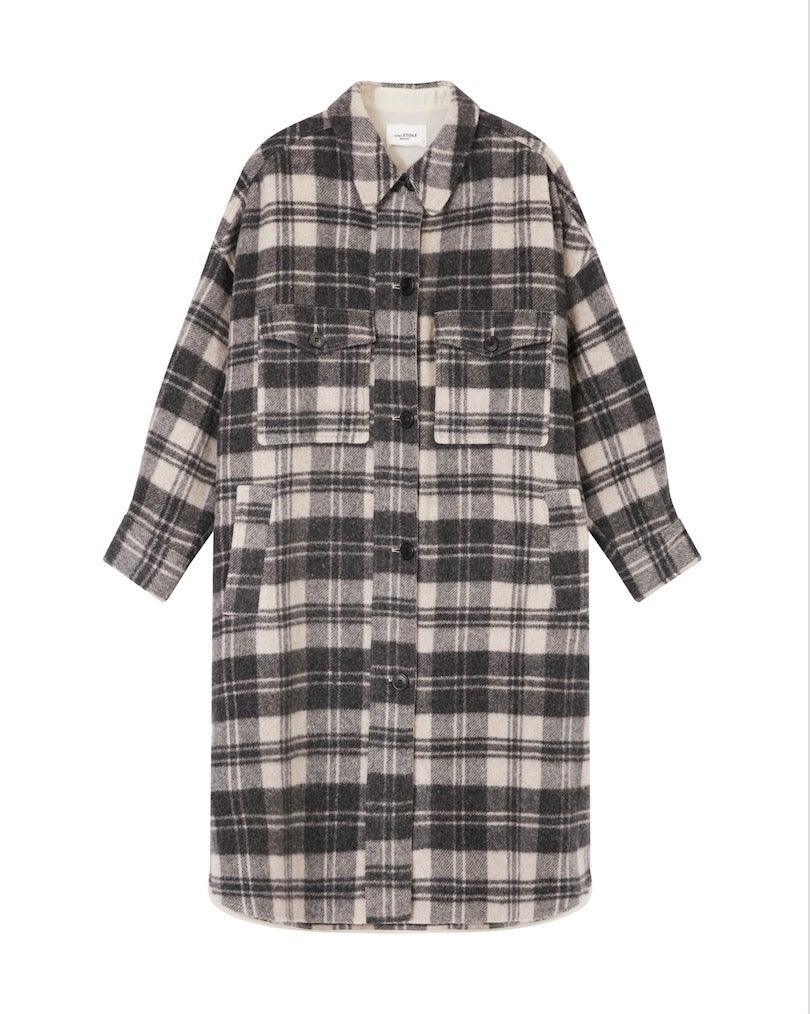 Isabel Marant Etoile - Fontia Black & Ecru Check Coat - 32 The Guild