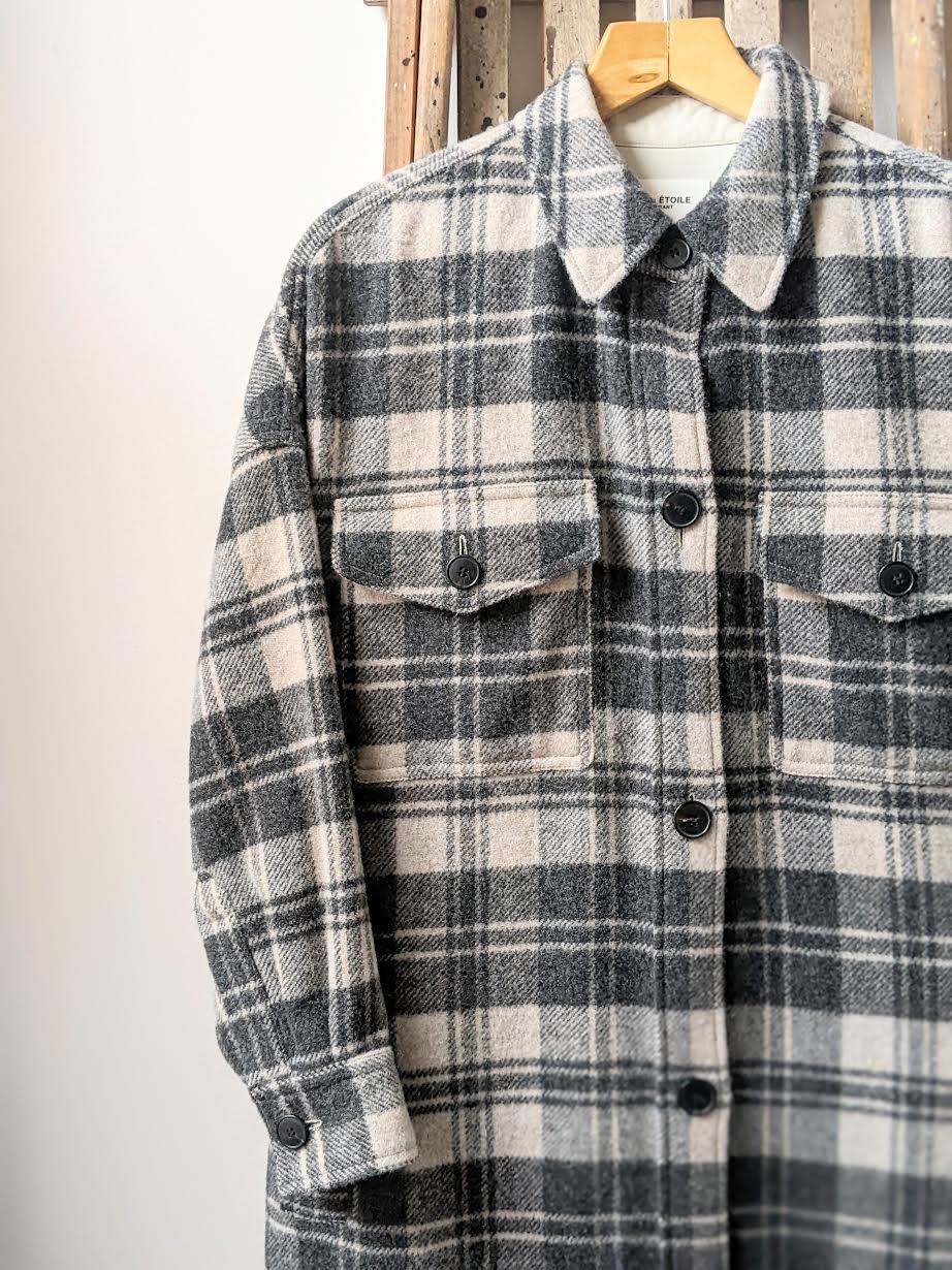 Isabel Marant Etoile - Fontia Black & Ecru Check Coat - 32 The Guild