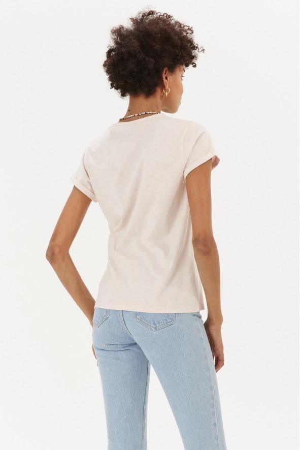 maison la biche friday yeah pink marl t-shirt