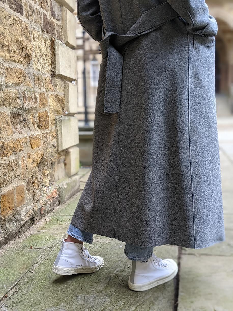 Harris Wharf - Grey Mouline Pressed Wool Maxi Coat - 32 The Guild