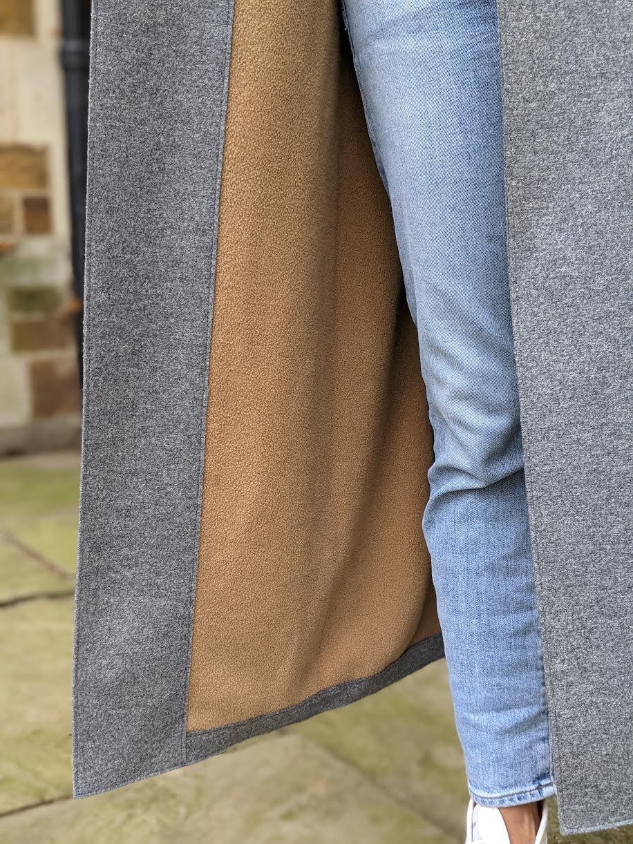 Harris Wharf - Grey Mouline Pressed Wool Maxi Coat - 32 The Guild