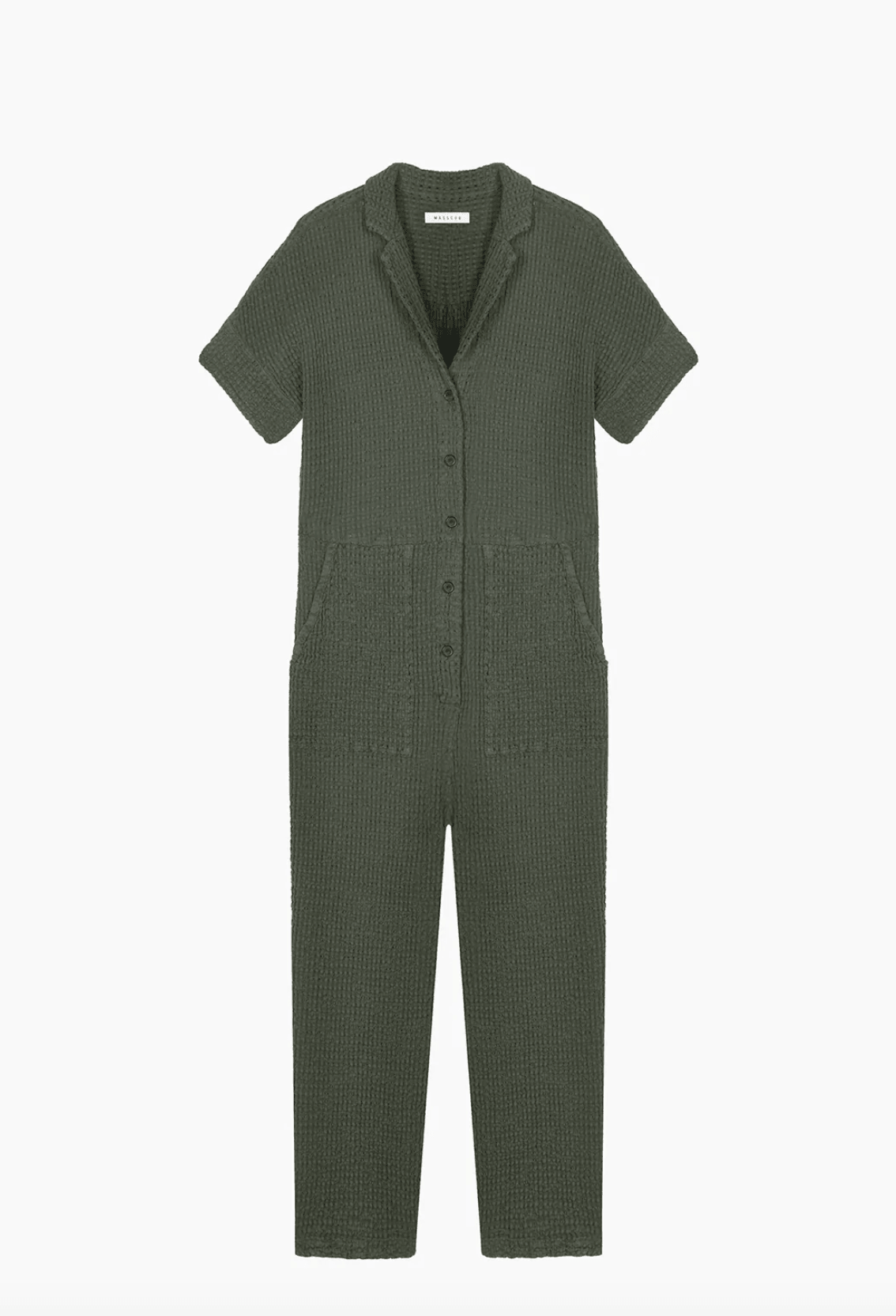 Masscob - Guincho Emerald Textured Cotton Jumpsuit - 32 The Guild