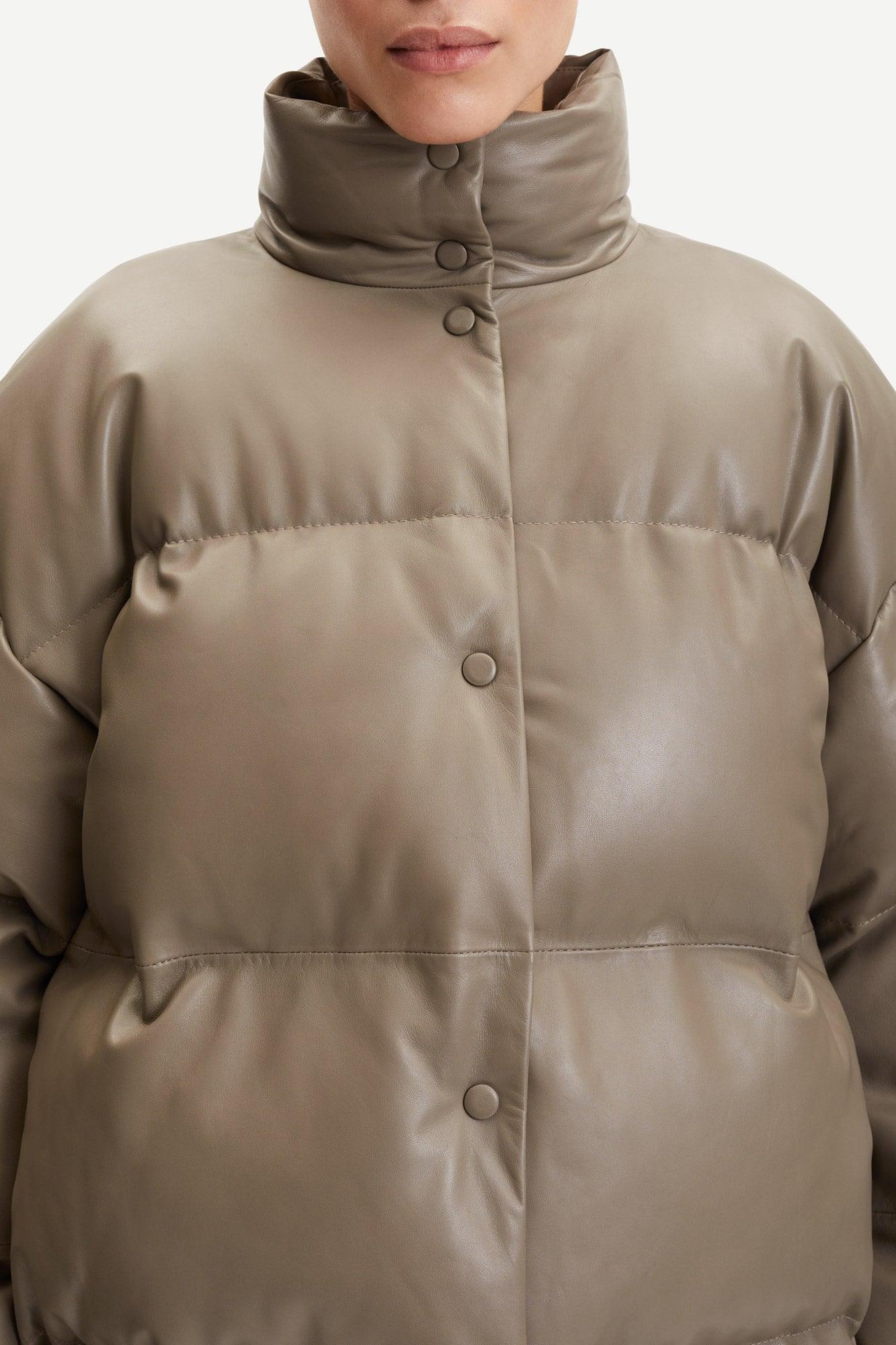 Samsoe Samsoe - Hanna Brindle Leather Puffer Jacket - 32 The Guild