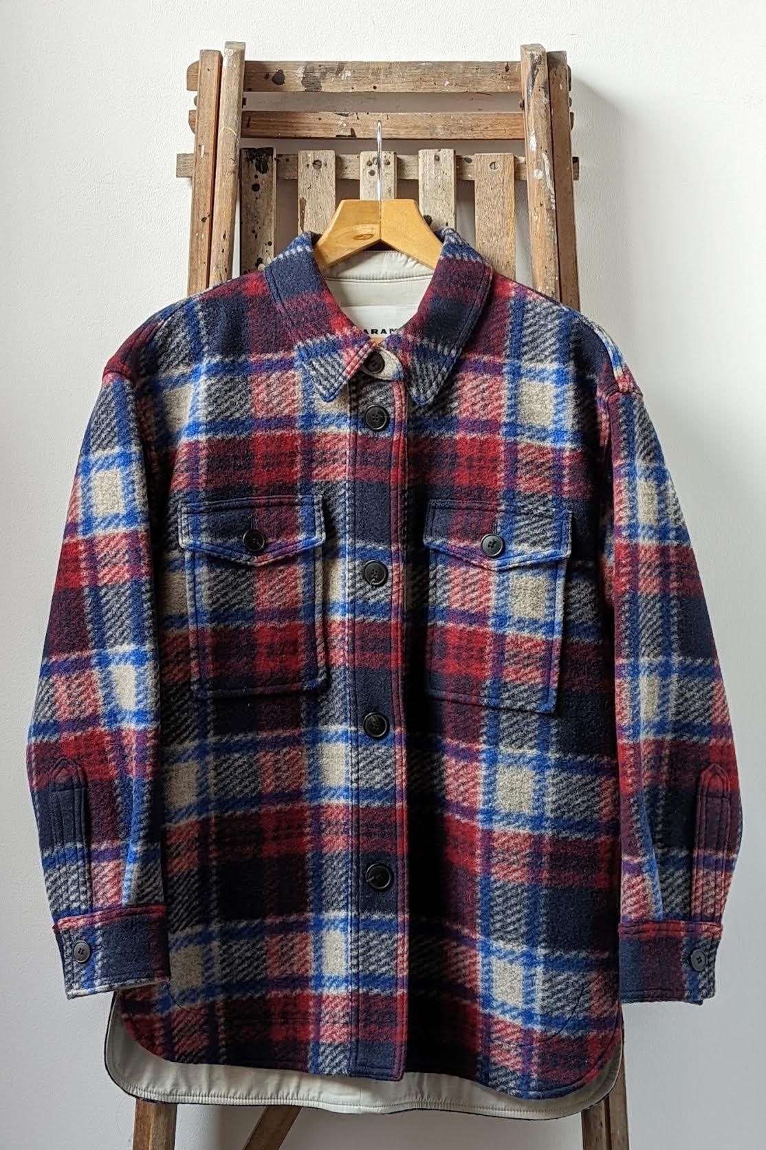 Isabel Marant Etoile - Harveli Red & Blue Checked Jacket - 32 The Guild