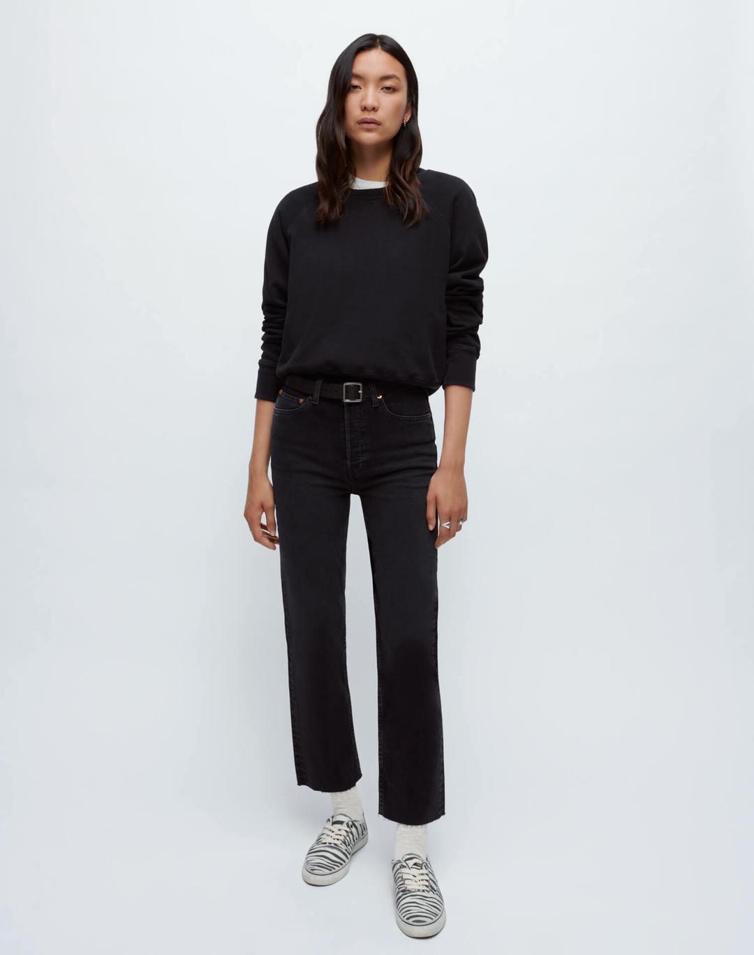 Re/Done - High-Rise Faded Black Stove Pipe Jeans - 32 The Guild