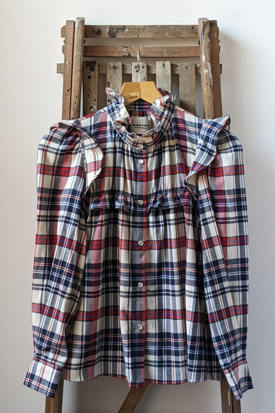 Isabel Marant Etoile - Idety Check Ruffle Shirt - 32 The Guild