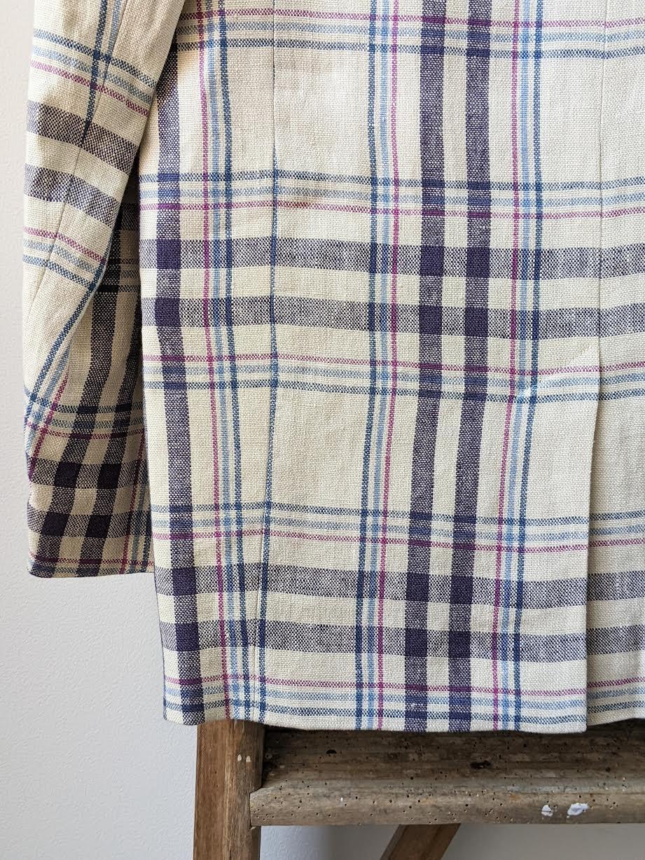 Isabel Marant Etoile - Ilindae Ecru Check Linen Jacket - 32 The Guild