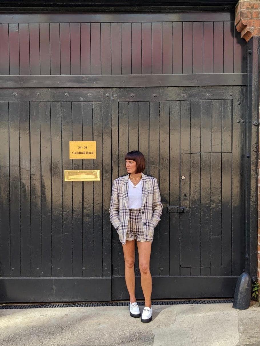 Isabel Marant Etoile - Ilindae Ecru Check Linen Jacket - 32 The Guild