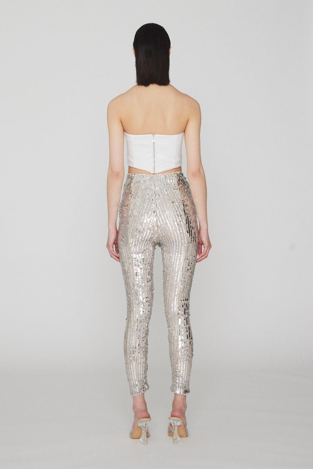 Rotate Remain - Jean Silver Sequin Leggings - 32 The Guild