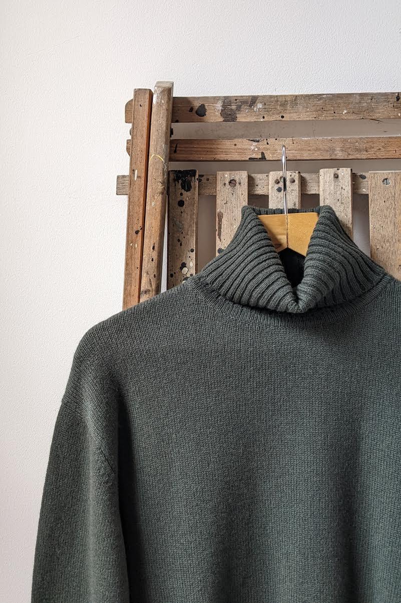 Jumper 1234 - Khaki Roll Neck Cashmere Knit - 32 The Guild