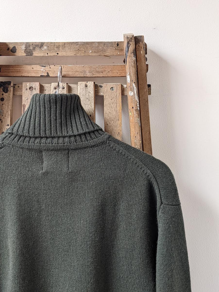 Jumper 1234 - Khaki Roll Neck Cashmere Knit - 32 The Guild