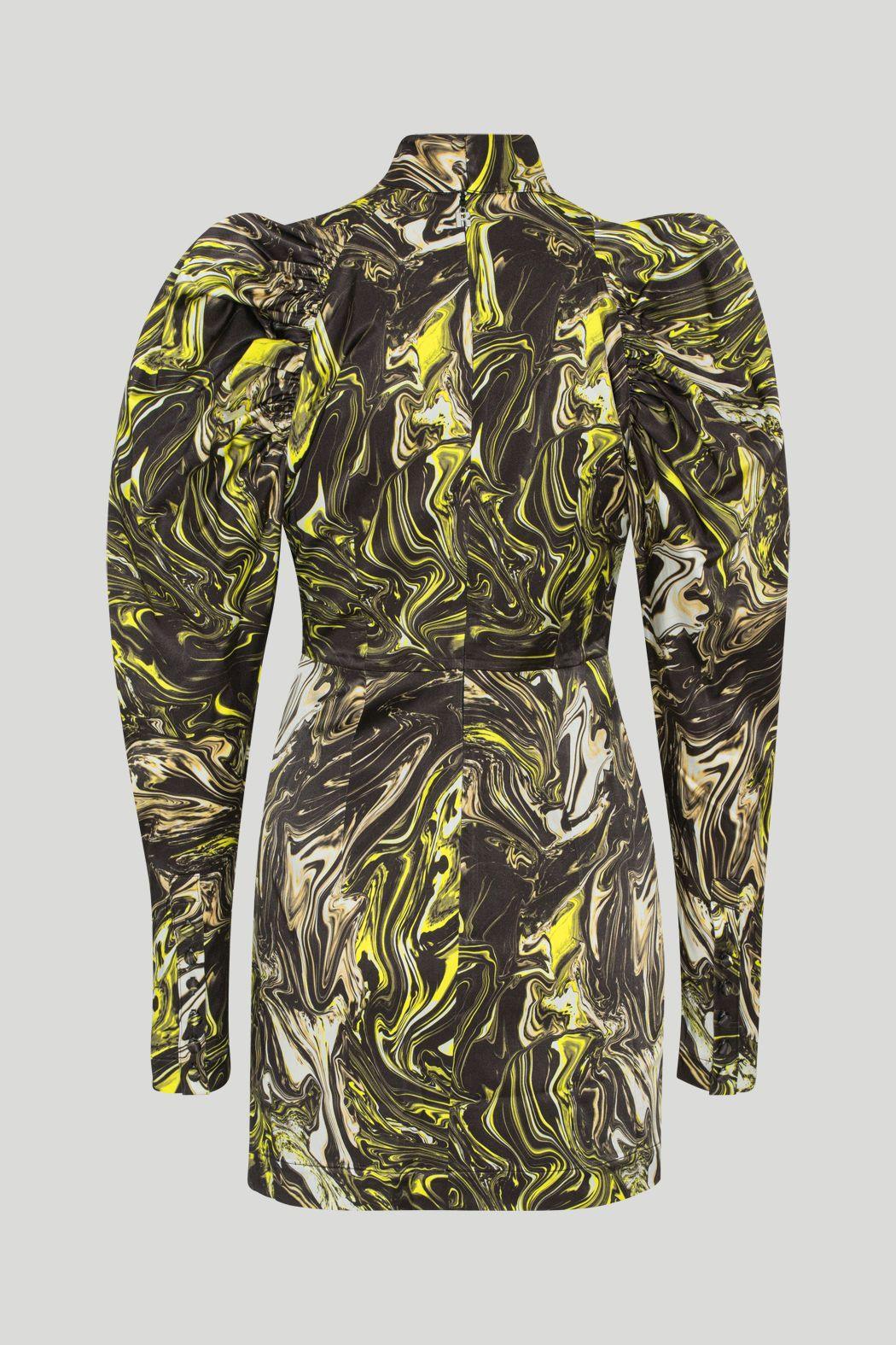Rotate Remain - Kim Blazing Yellow Puff Shoulder Dress - 32 The Guild