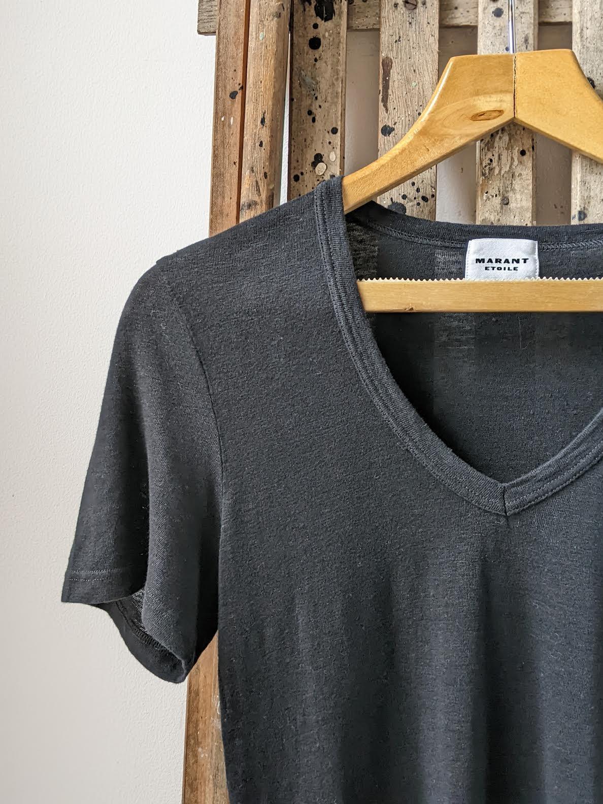 Isabel Marant Etoile - Kranger Black Linen T-Shirt - 32 The Guild