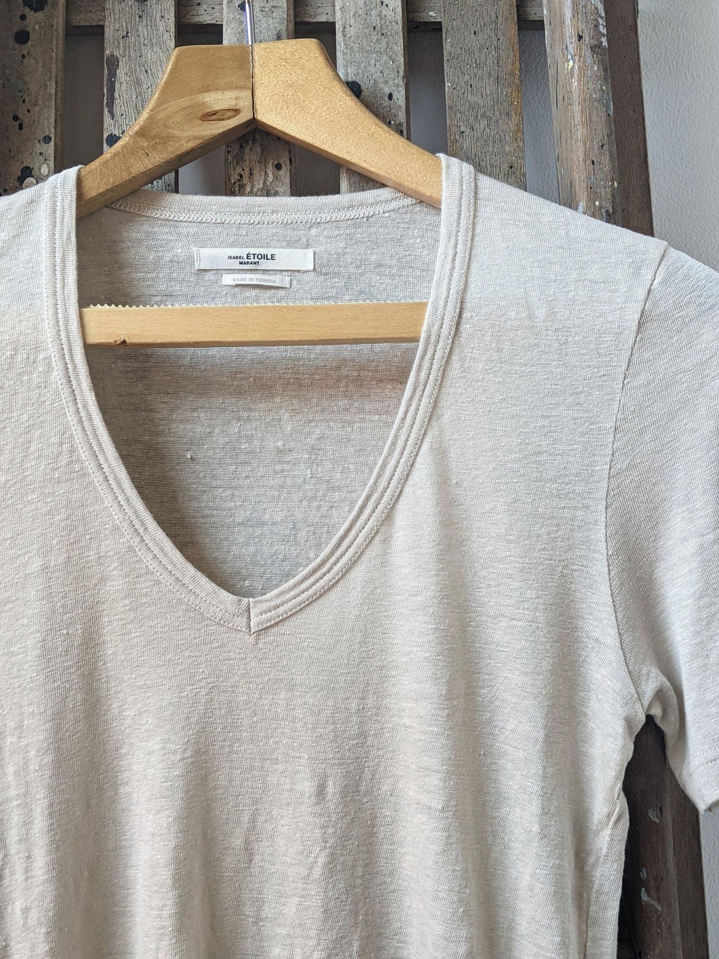 Isabel Marant Etoile - Kranger Ecru Linen T-Shirt - 32 The Guild