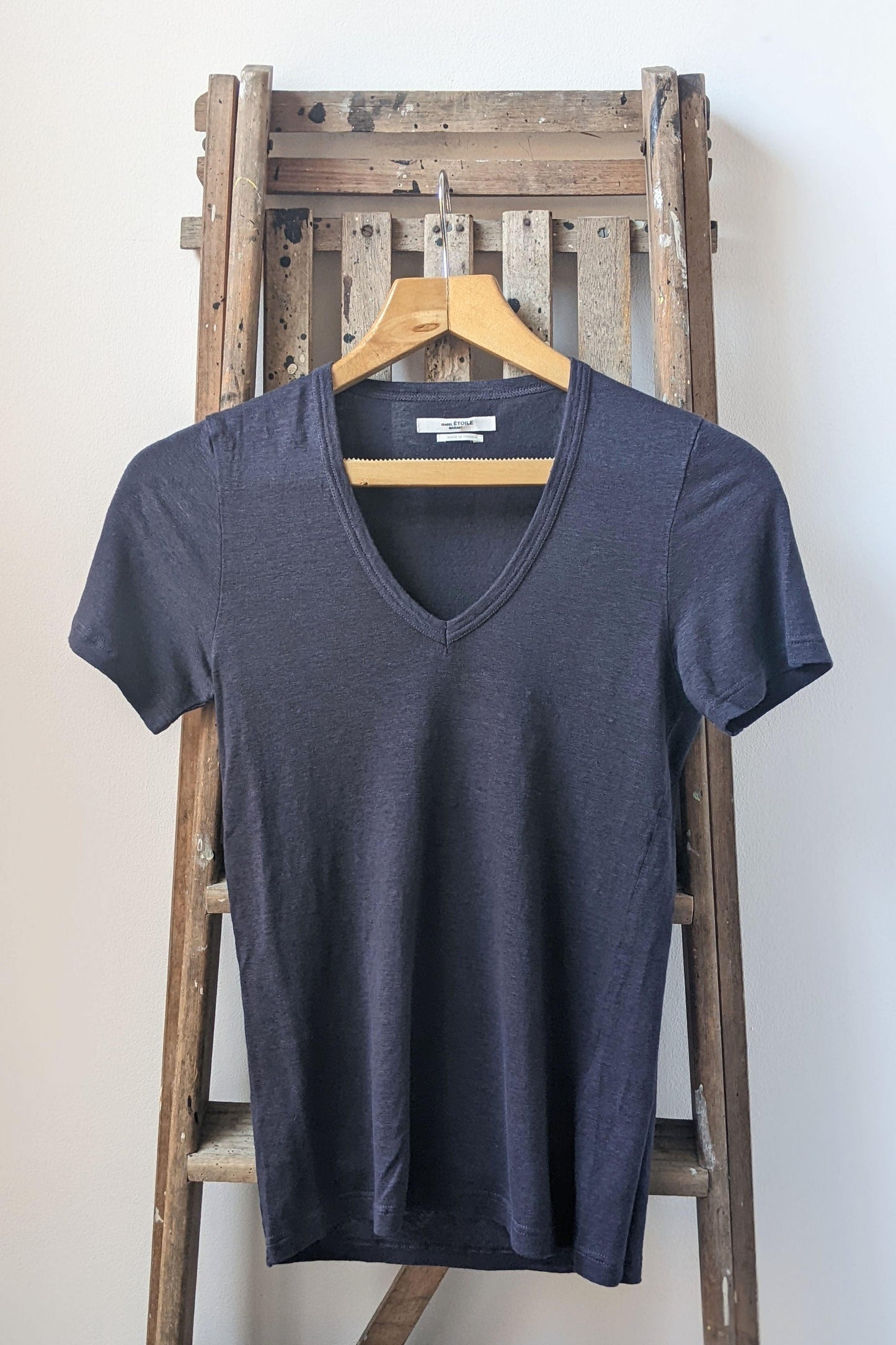 Isabel Marant Etoile - Kranger Faded Night Linen T-Shirt - 32 The Guild