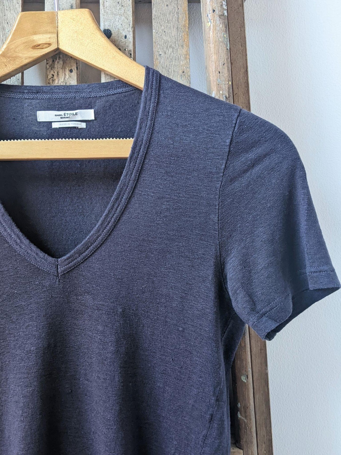 Isabel Marant Etoile - Kranger Faded Night Linen T-Shirt - 32 The Guild