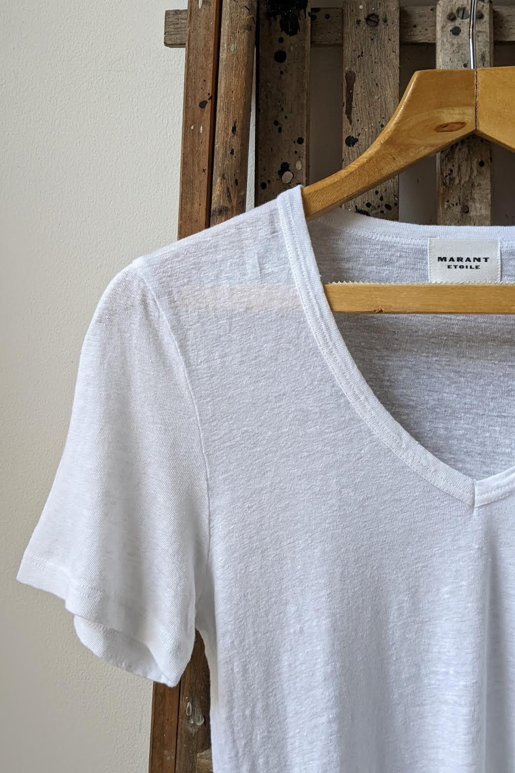 Isabel Marant Etoile - Kranger White Linen T-Shirt - 32 The Guild