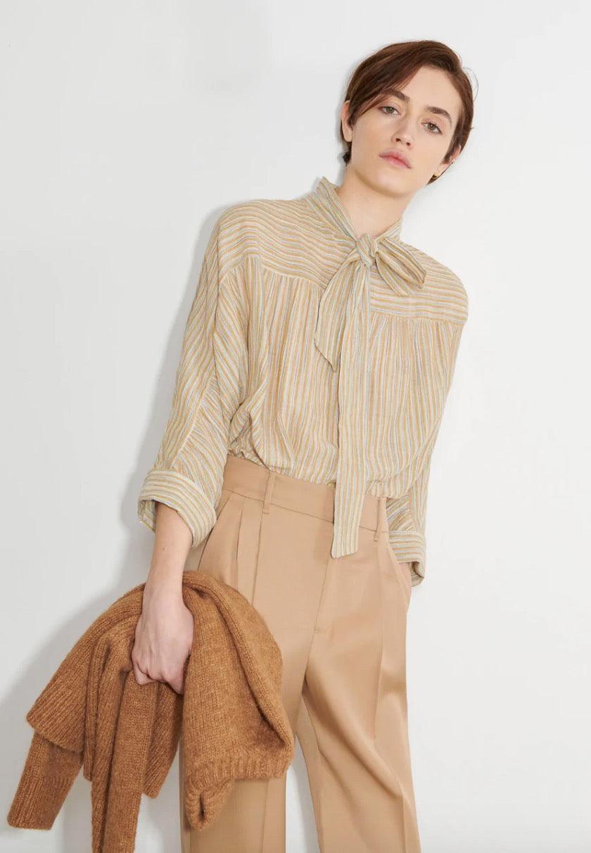 Masscob - Ladoga Striped Tie-Collar Blouse - 32 The Guild