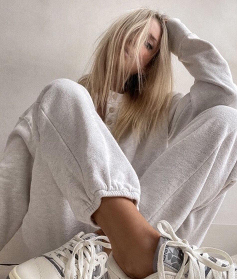 citizens of humanity laila fleece oatmeal heather sweatpants