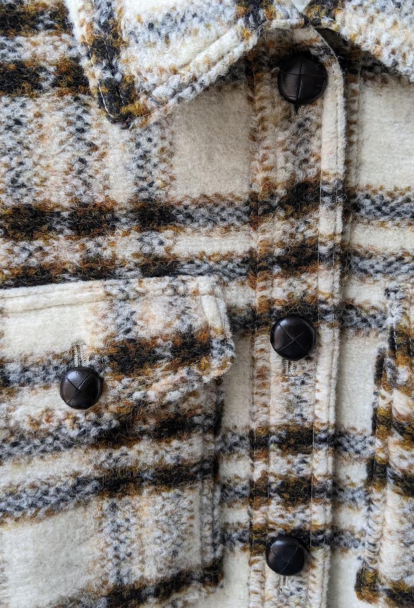 Isabel Marant Etoile - Leiko Ecru Checked Cropped Jacket - 32 The Guild
