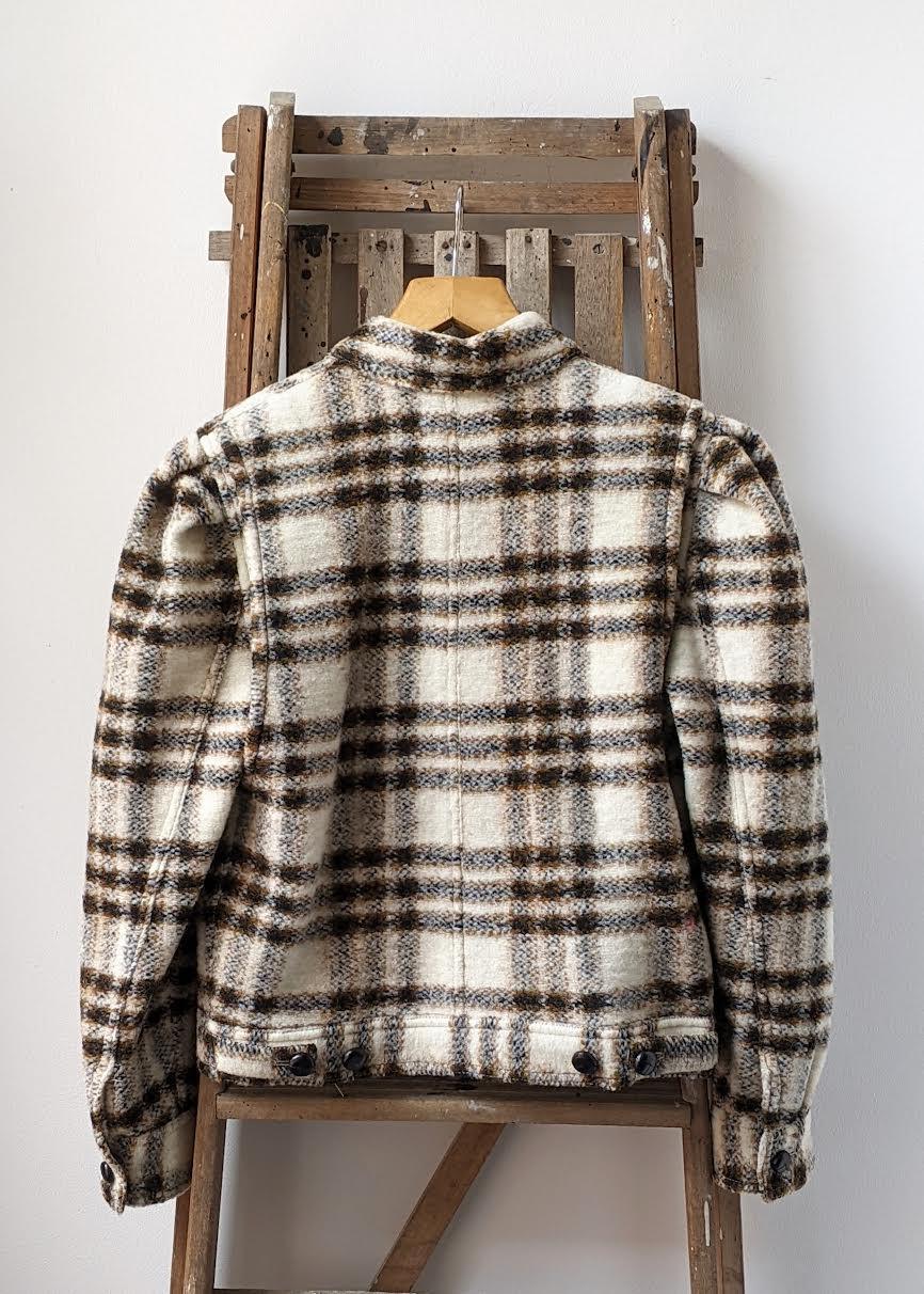 Isabel Marant Etoile - Leiko Ecru Checked Cropped Jacket - 32 The Guild