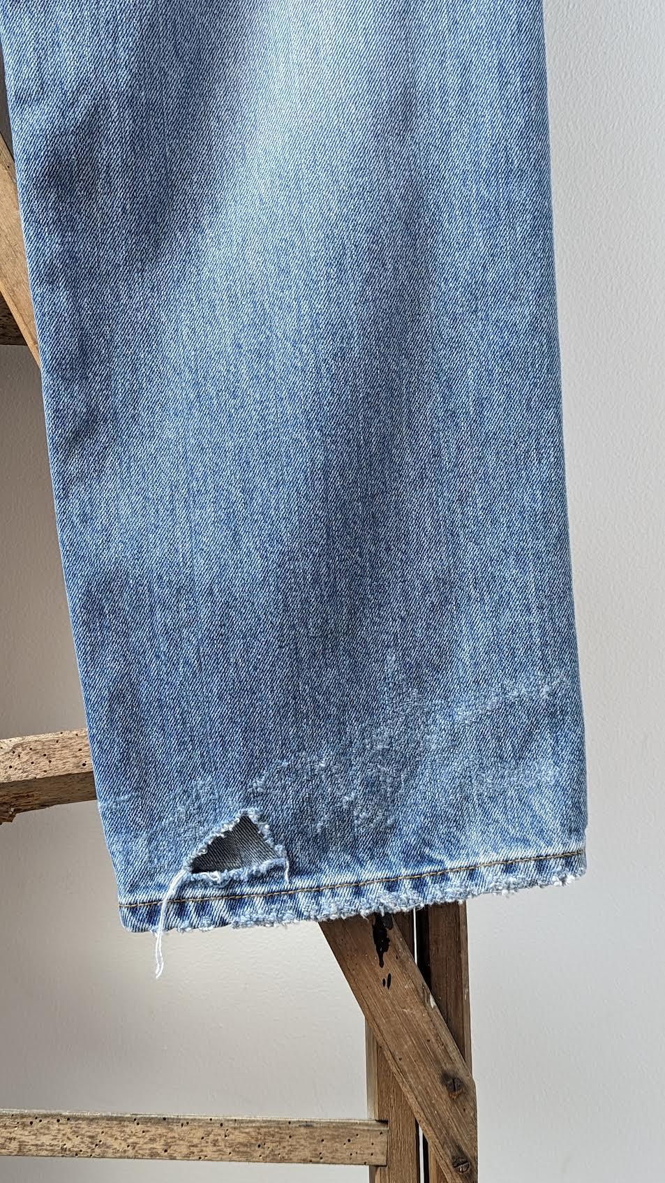 Re/Done - Loose Long Ripped & Faded Indigo Jeans - 32 The Guild