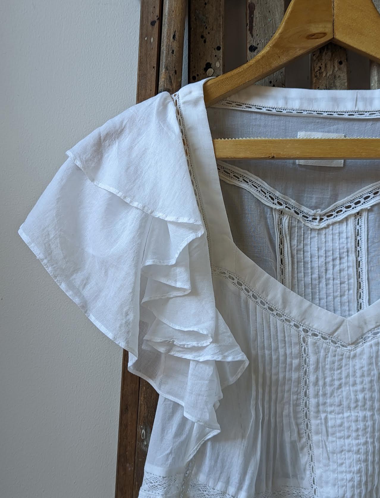 Isabel Marant Etoile - Madrana White Cotton Ruffle Blouse - 32 The Guild