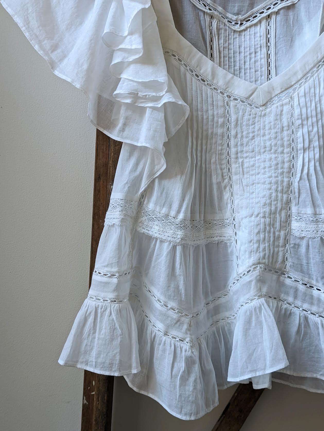 Isabel Marant Etoile - Madrana White Cotton Ruffle Blouse - 32 The Guild