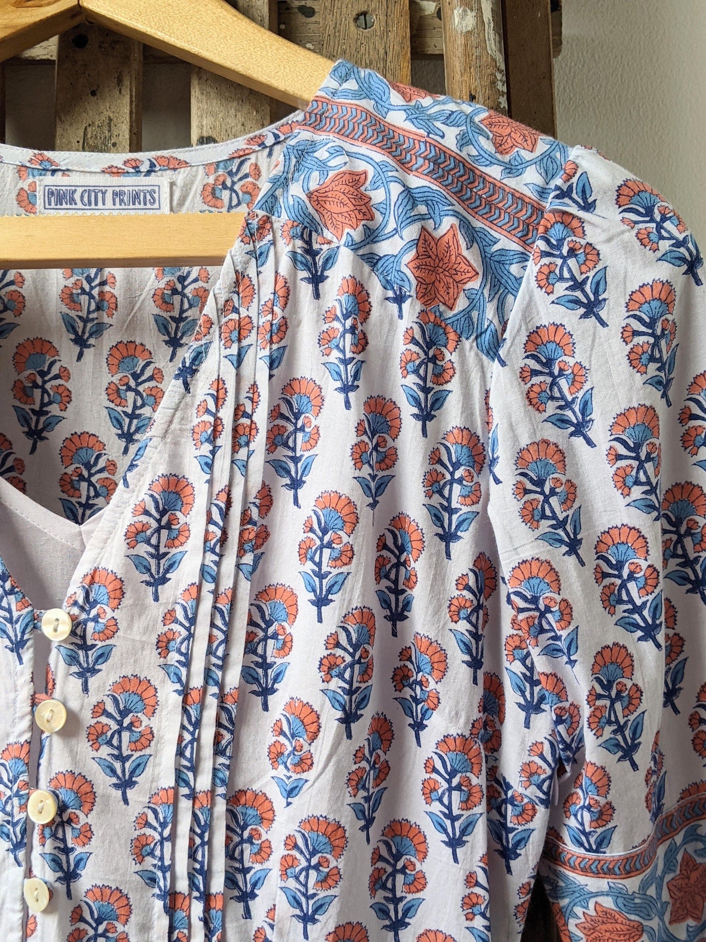pink city prints peach lilly dress