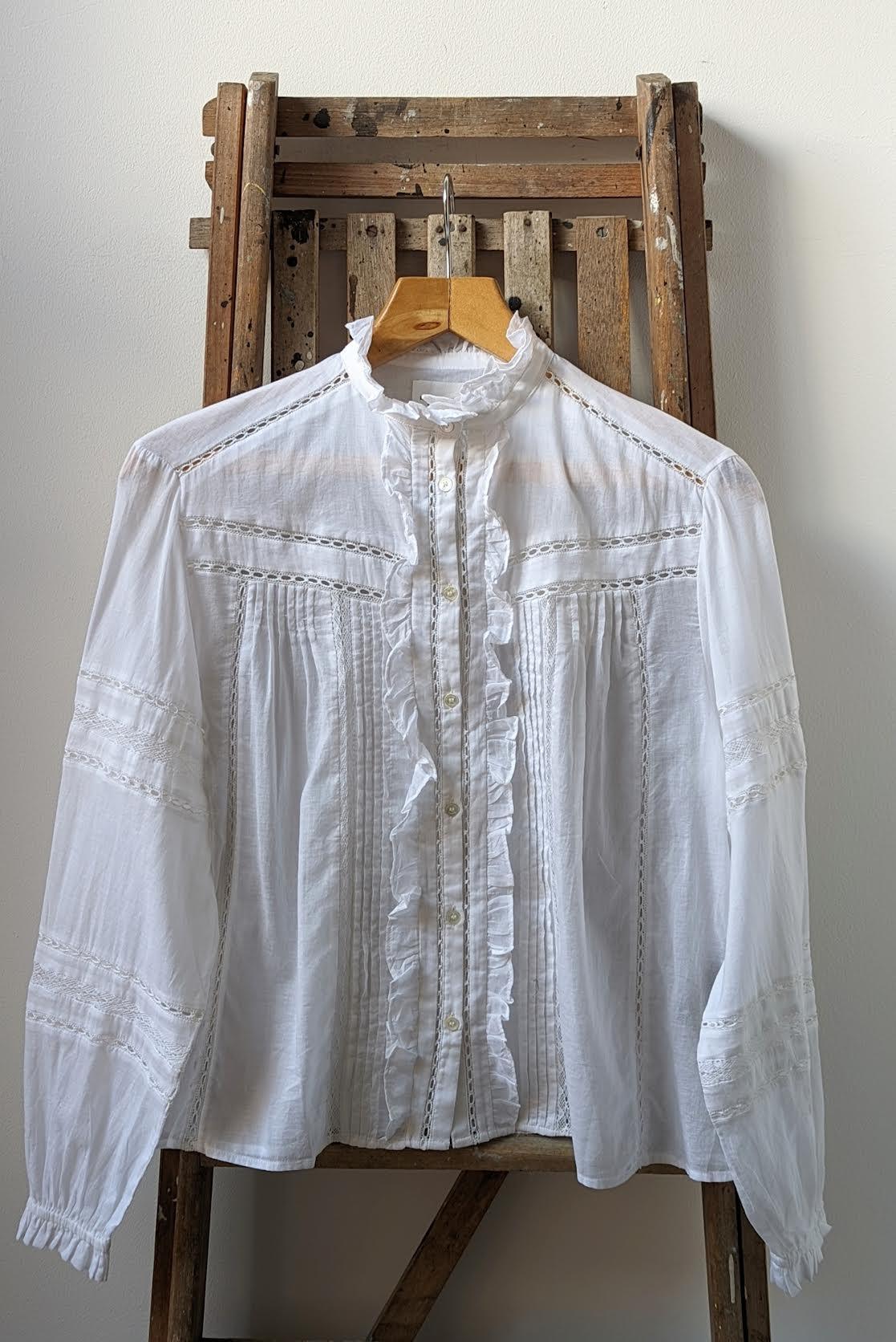 Isabel Marant Etoile - Metina Cotton Voile White Blouse - 32 The Guild