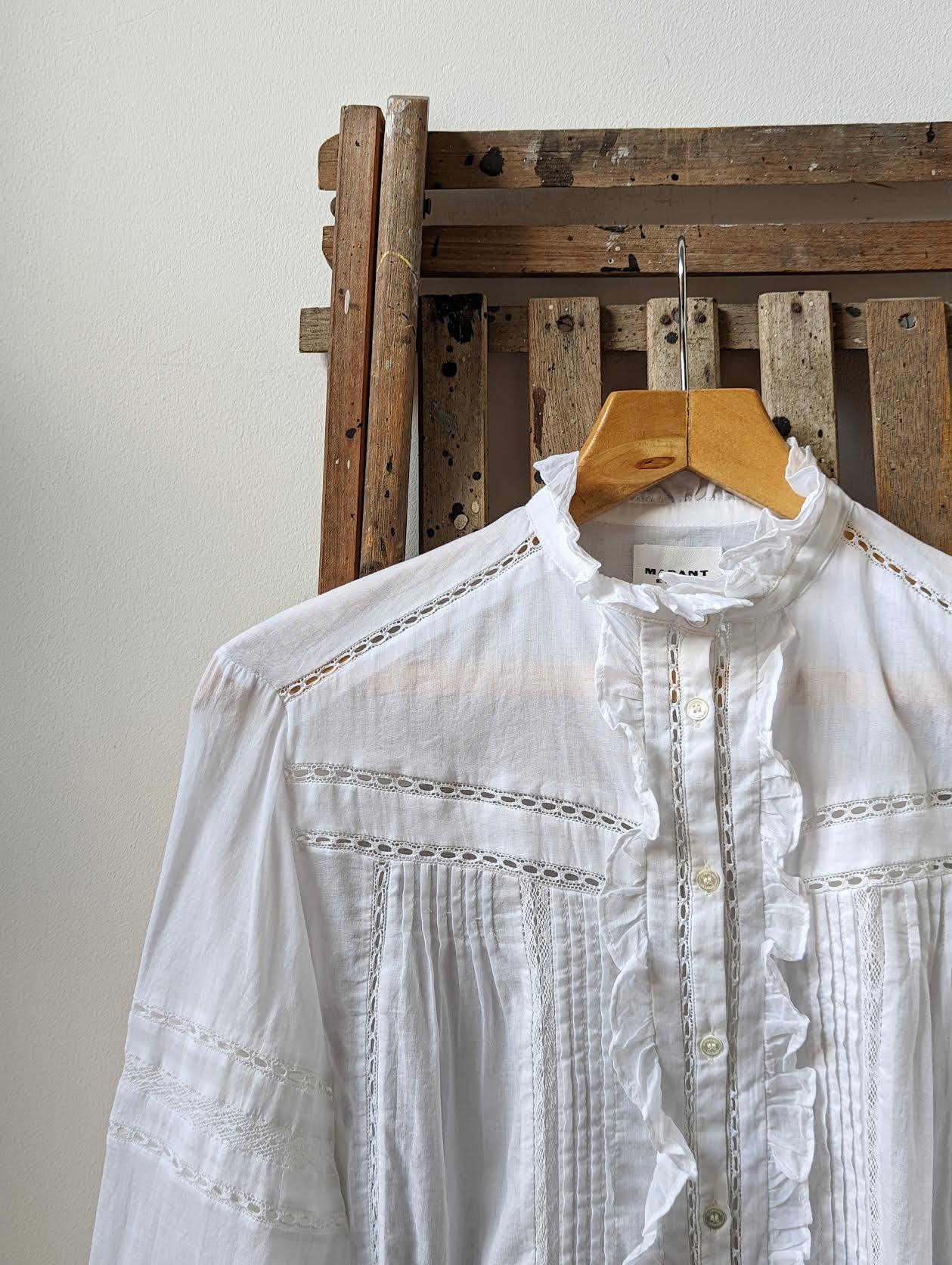 Isabel Marant Etoile - Metina Cotton Voile White Blouse - 32 The Guild