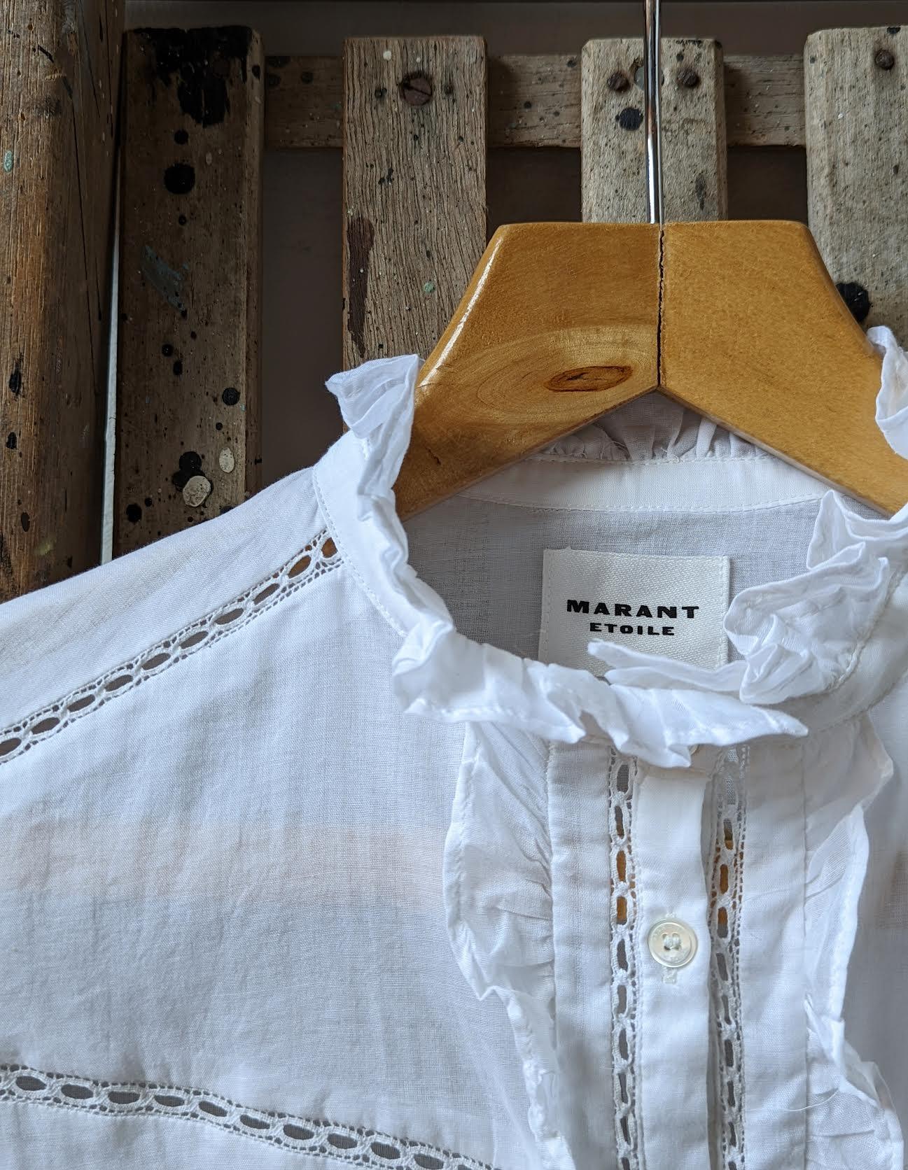 Isabel Marant Etoile - Metina Cotton Voile White Blouse - 32 The Guild