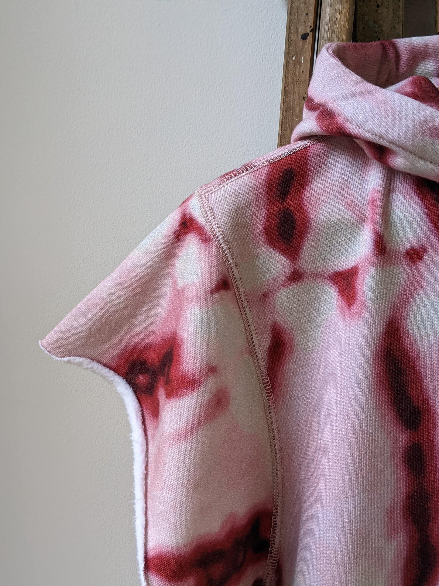 isabel marant etoile milesy red tie-dye sleeveless hoodie