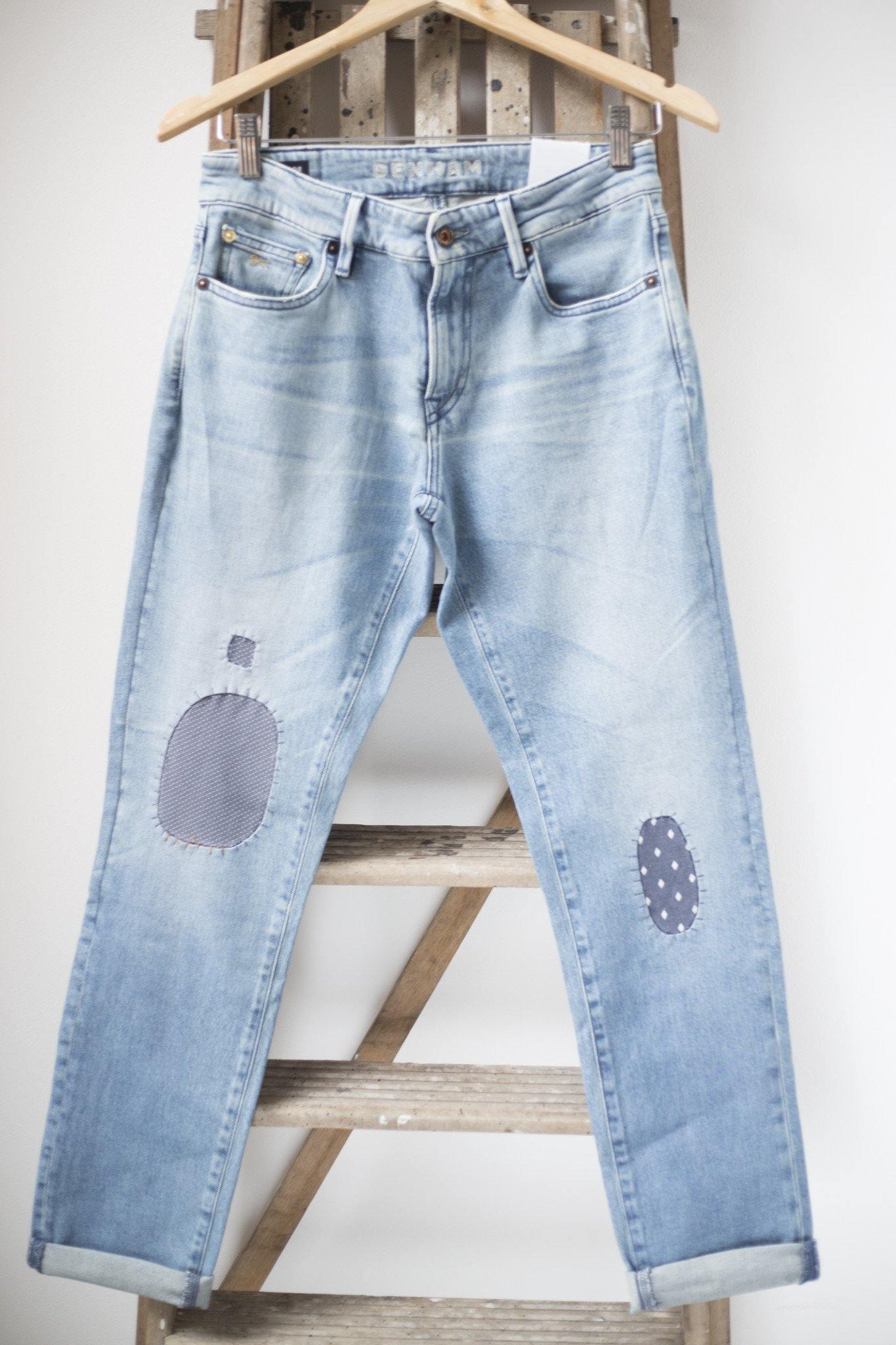 Denham The Jeanmaker - Monroe Golden Rivet Blue City Patch Jeans - 32 The Guild