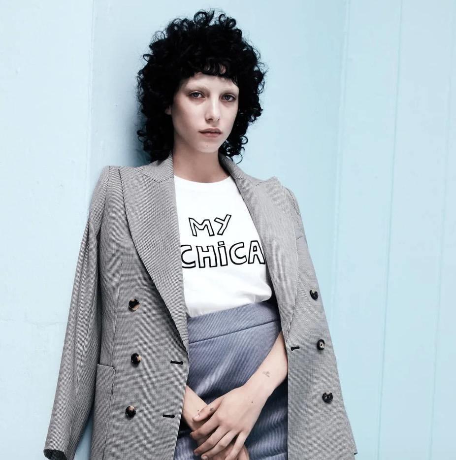 Bella Freud - My Chica White Flocked Logo T-Shirt - 32 The Guild