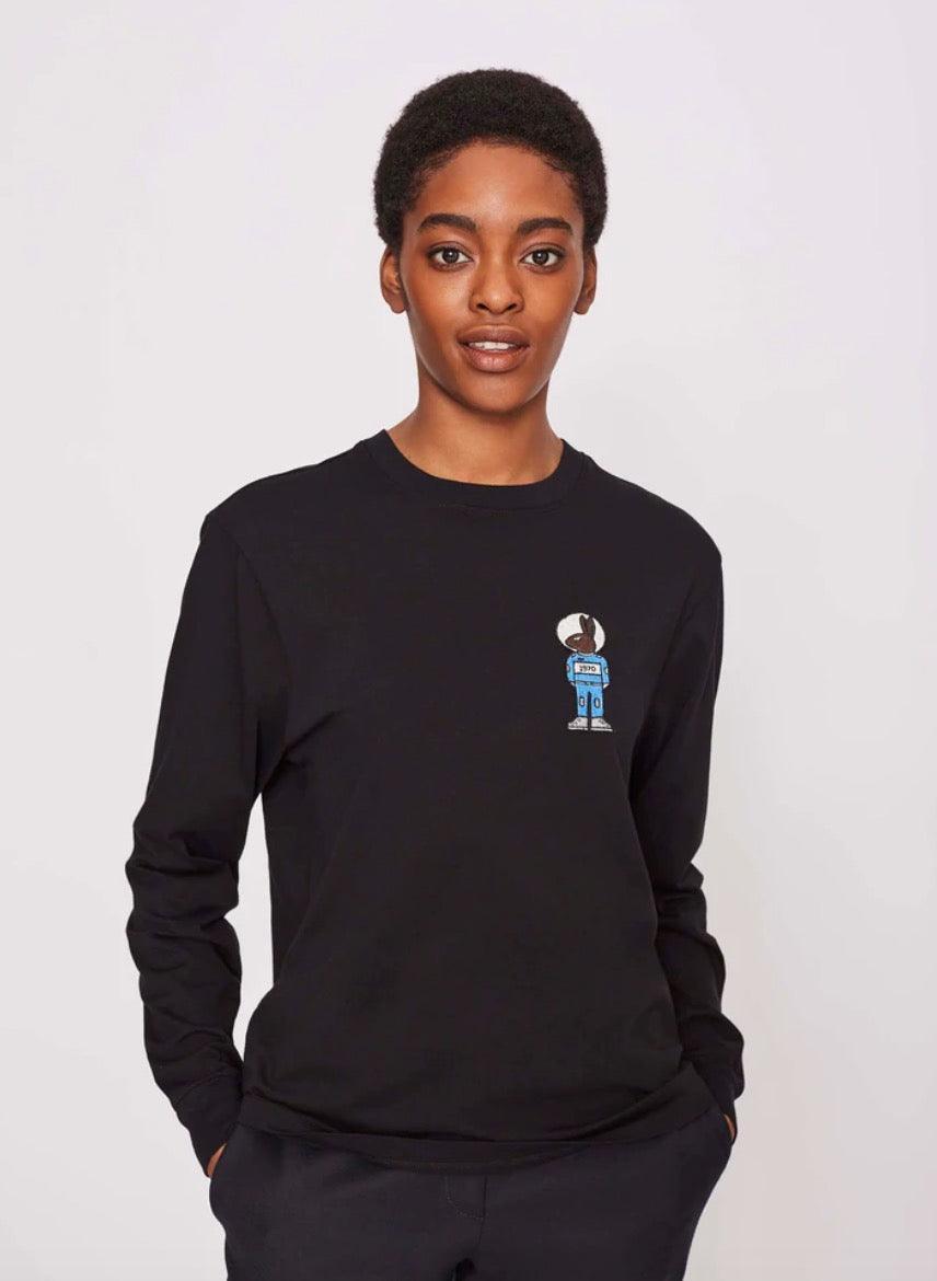 Bella Freud - Mythical Bunny Long-Sleeved Black T-Shirt - 32 The Guild
