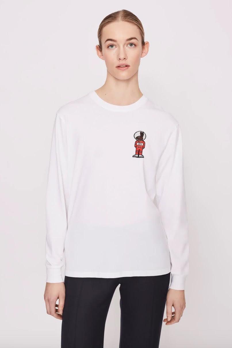 Bella Freud - Mythical Bunny Long-Sleeved White T-Shirt - 32 The Guild
