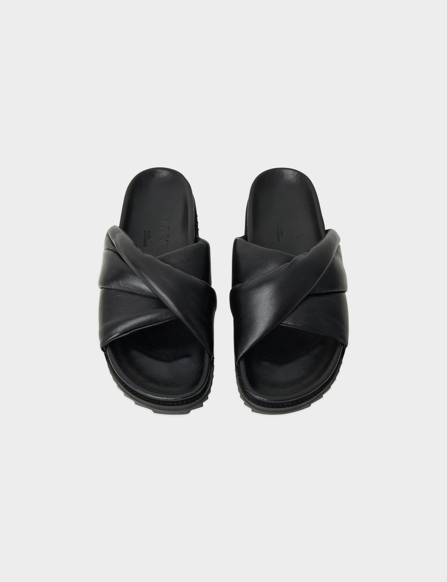 DAY BIRGER - Nairobi Black Leather Padded Twist Sandals - 32 The Guild