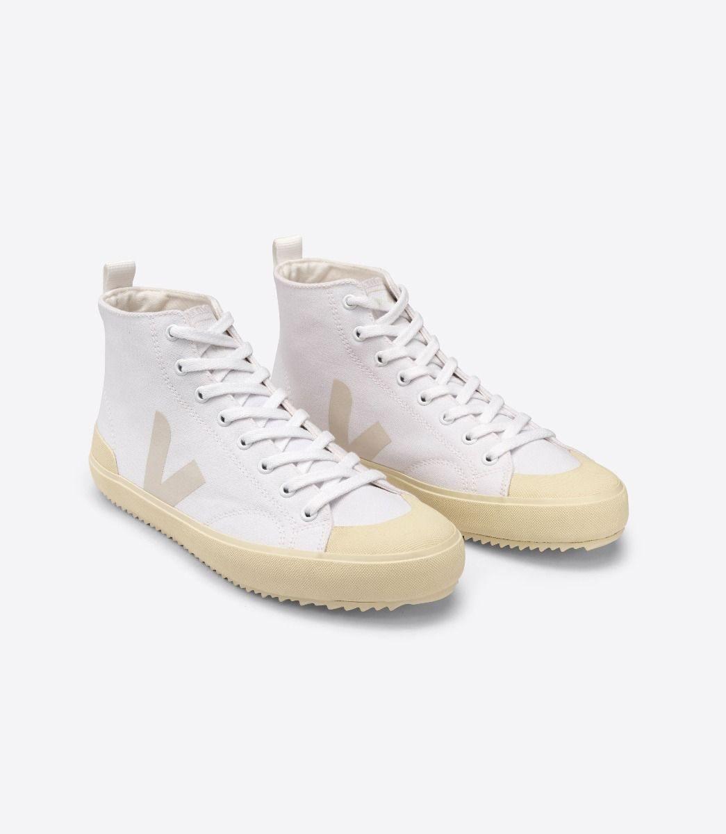 veja nova white canvas hi-top sneakers