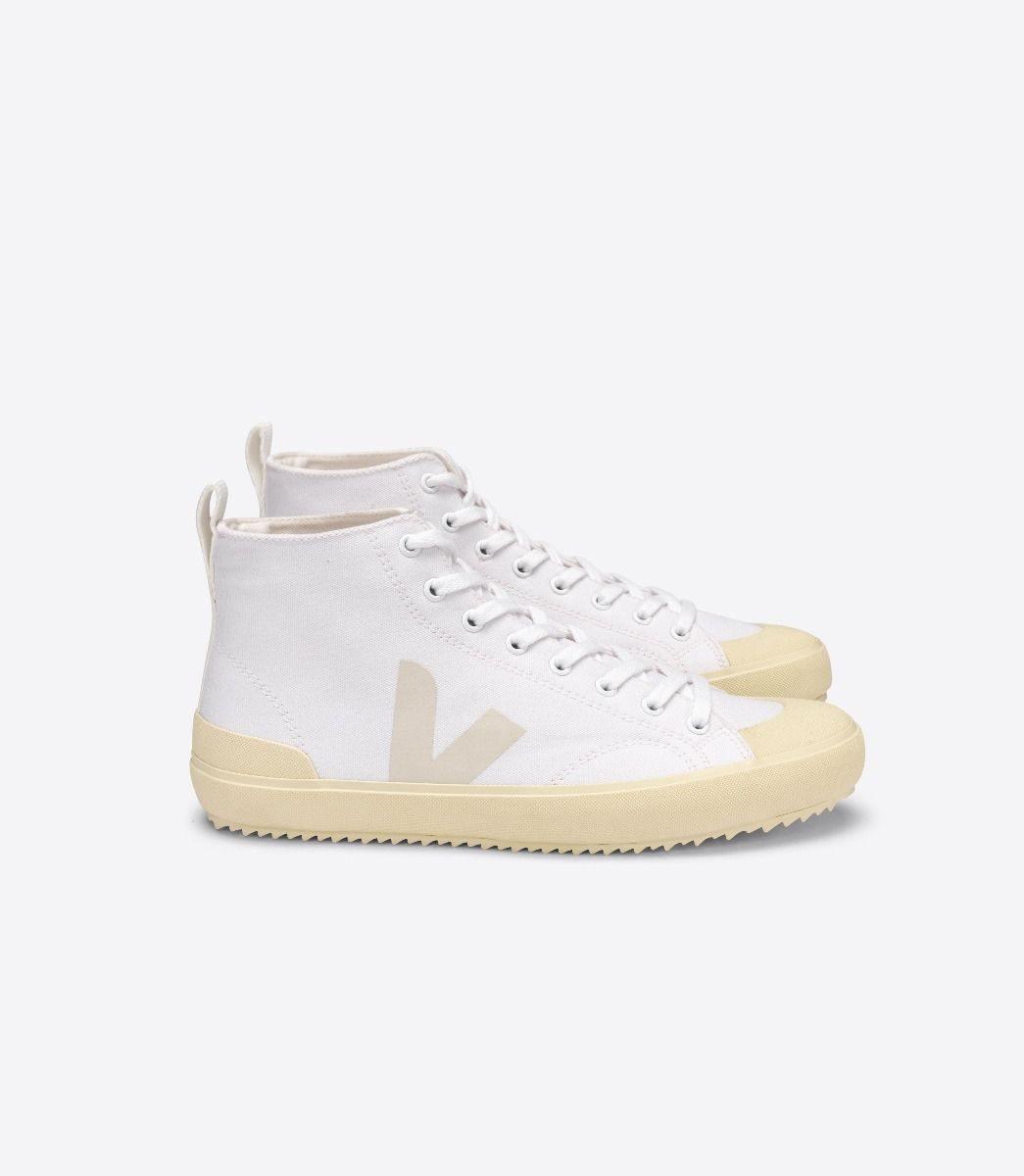 veja nova white canvas hi-top sneakers