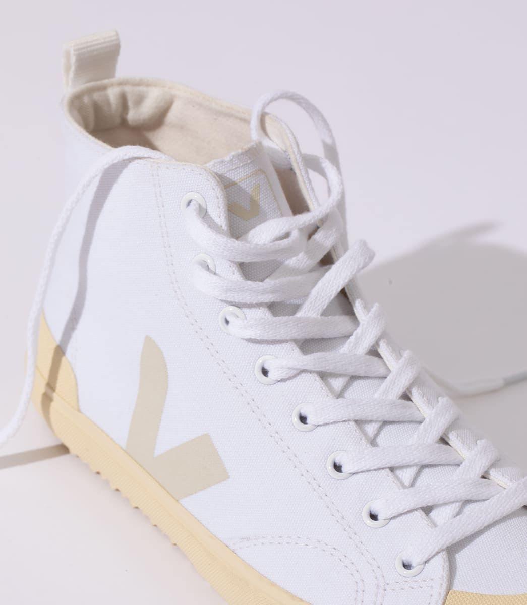 veja nova white canvas hi-top sneakers