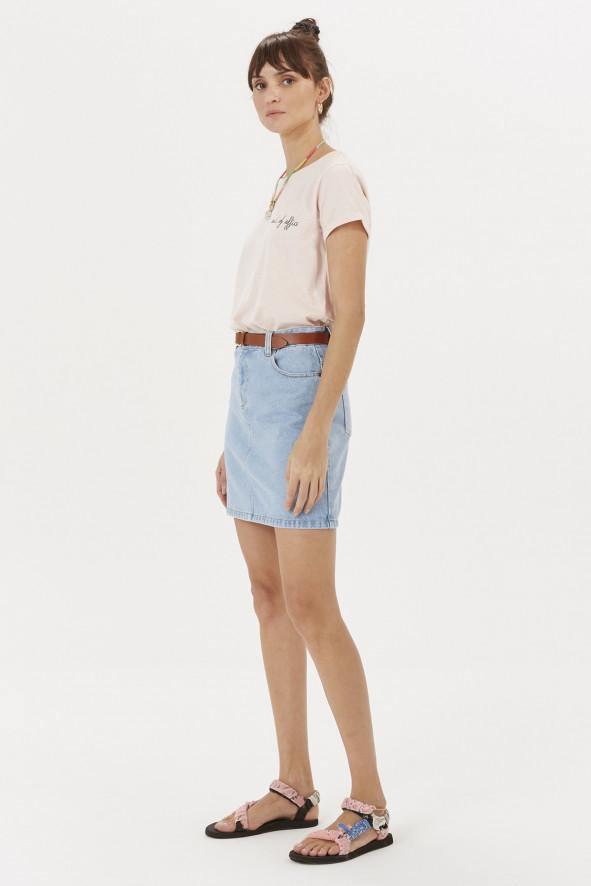 maison la biche out of office pink marl t-shirt